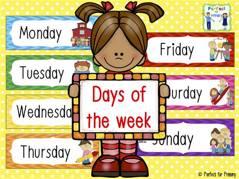 7 days of the week flashcards